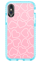 Line Heart Pink - Apple iPhone X