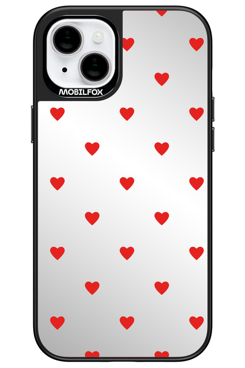 Mini Hearts Red Mirror - Apple iPhone 15 Plus