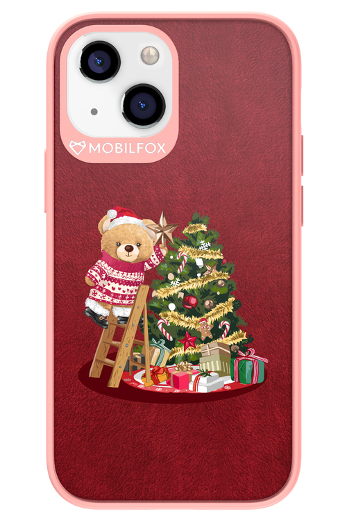Christmas Bear (Burgundy) - Apple iPhone 13 Mini