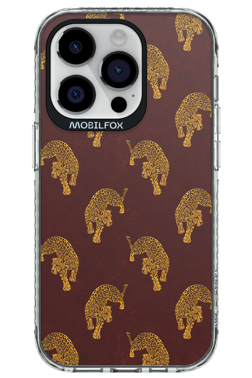 Burgundy Leopard Pattern - Apple iPhone 14 Pro