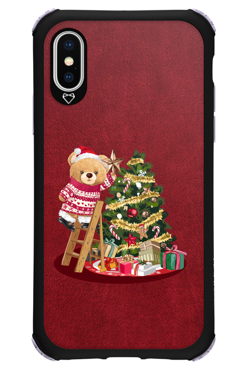 Christmas Bear (Burgundy) - Apple iPhone X