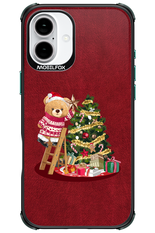 Christmas Bear (Burgundy) - Apple iPhone 16 Plus