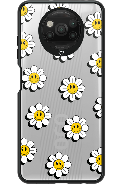 Smiley Flowers Transparent - Xiaomi Poco X3 NFC