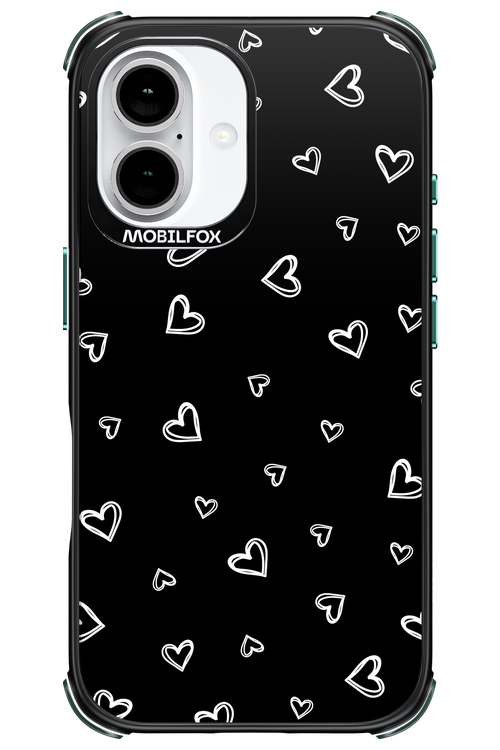 Monochrome Hearts 2.0 - Apple iPhone 16