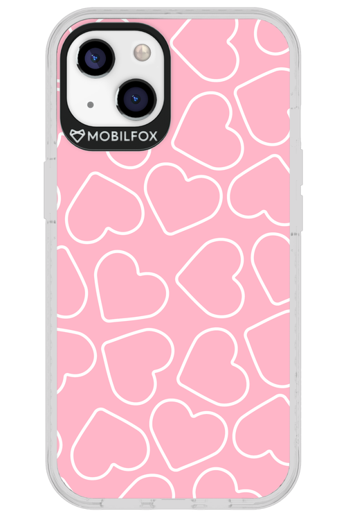 Line Heart Pink - Apple iPhone 13